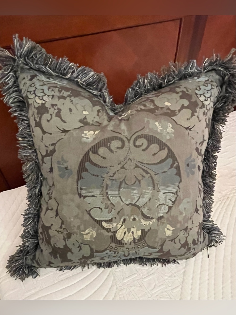 Arhaus Artisan Woven Jacquard Damask & Geometric 2-Side Down 20” Throw Pillow